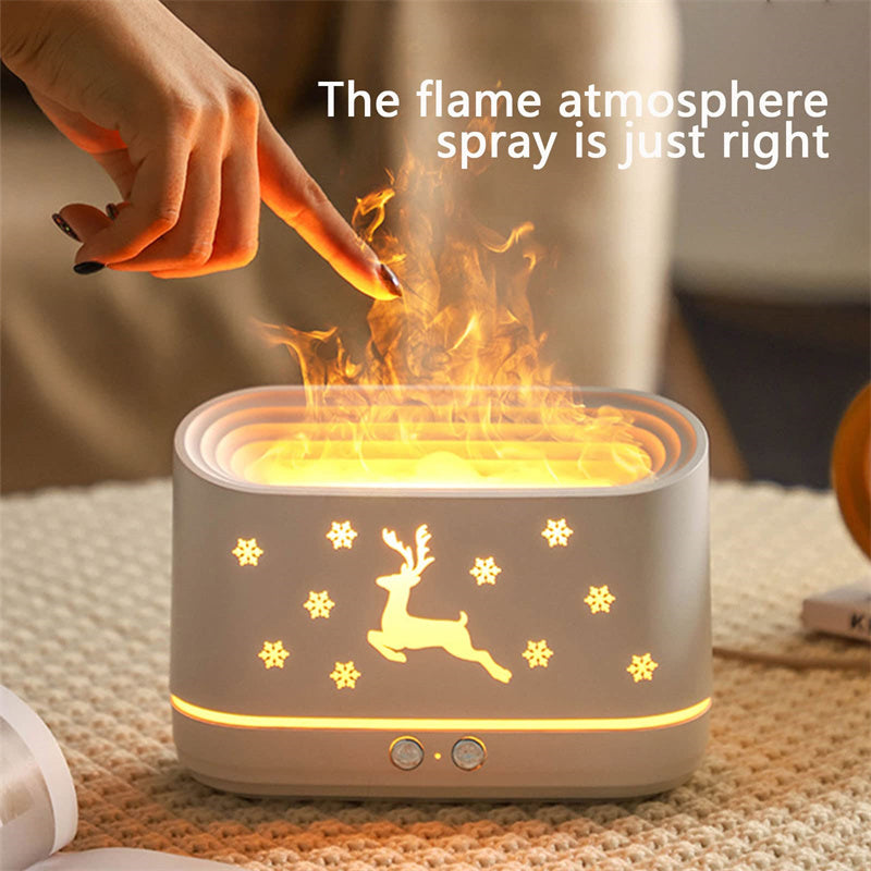 Deer Flame Cool Mist Humidifier Lamp