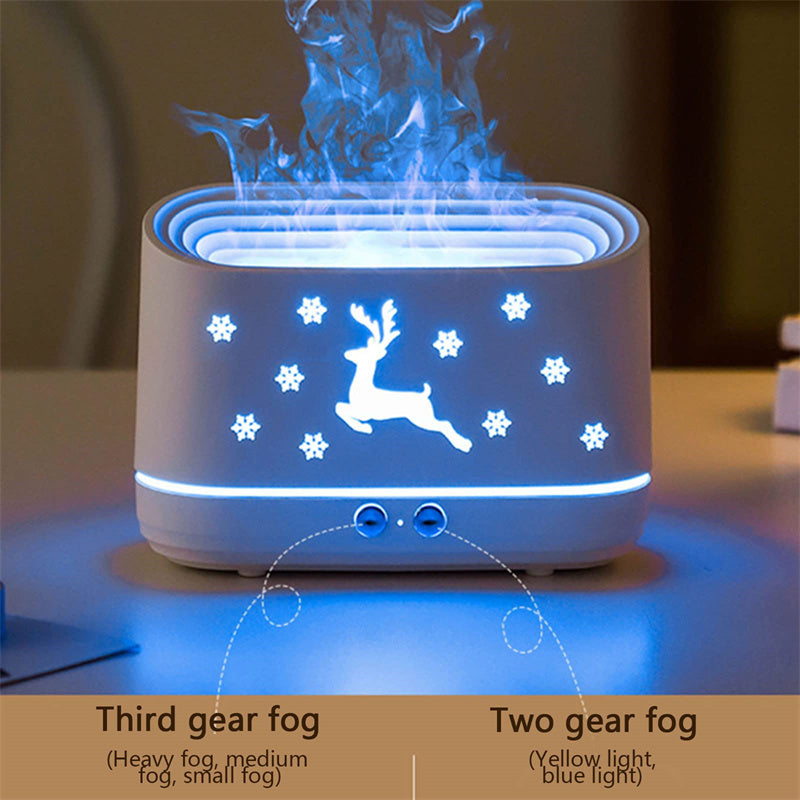 Deer Flame Cool Mist Humidifier Lamp