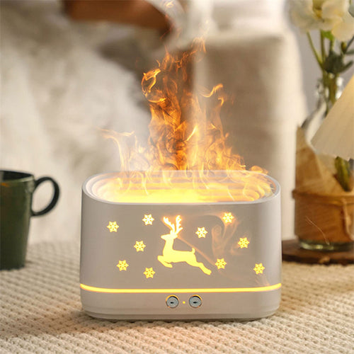 Deer Flame Cool Mist Humidifier Lamp