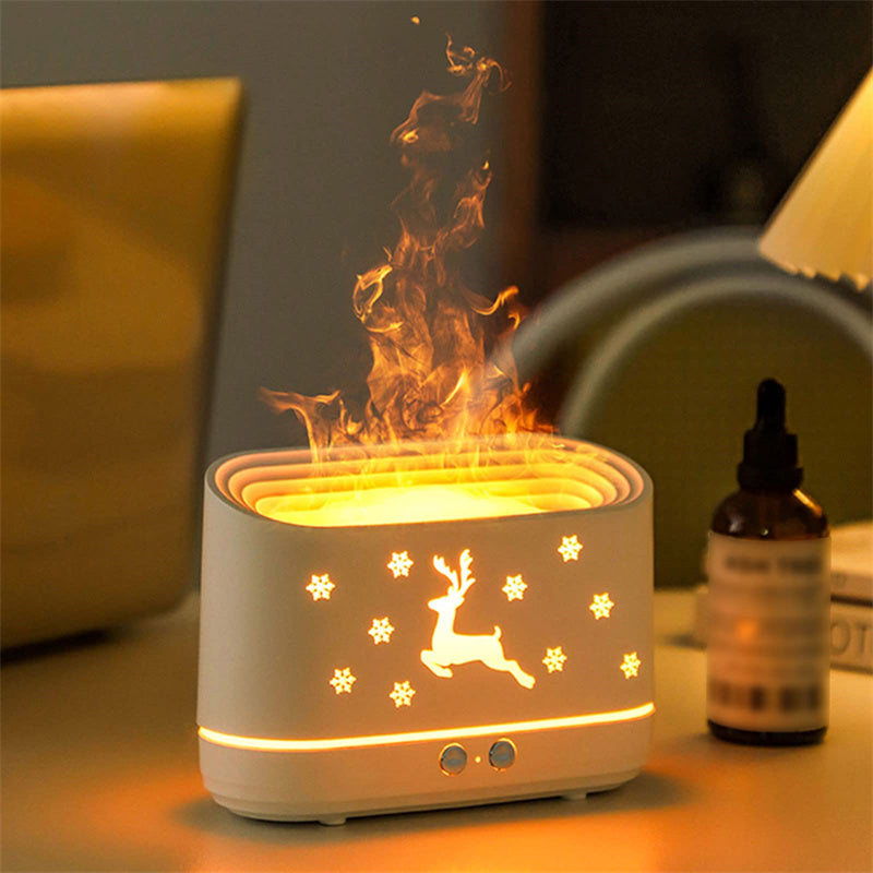 Deer Flame Cool Mist Humidifier Lamp