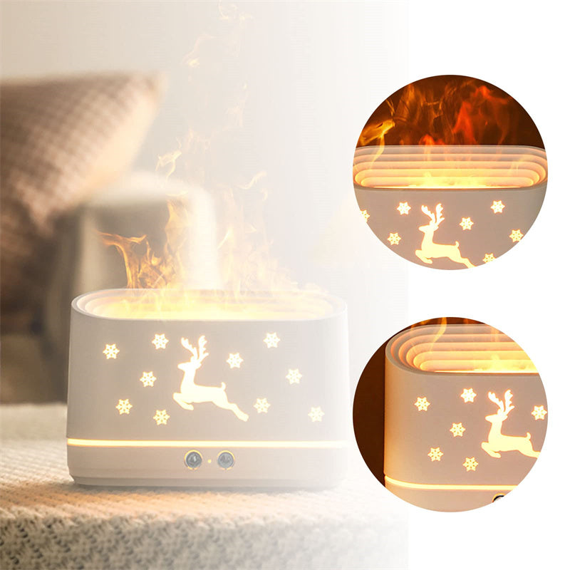 Deer Flame Cool Mist Humidifier Lamp